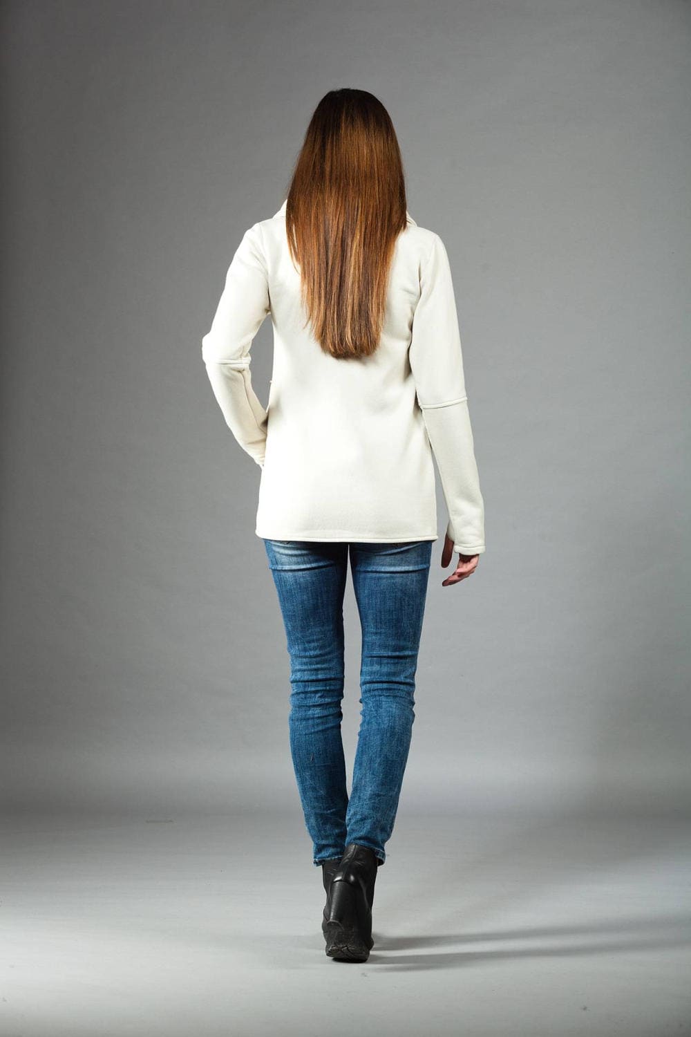 Custom Womens Clothing, Autumn  Style Women Coat, Personalized Gifts, Cowl Neck Coat, Asymmetrical Jacket, Warm Zipper Coat, Cozy Clothing