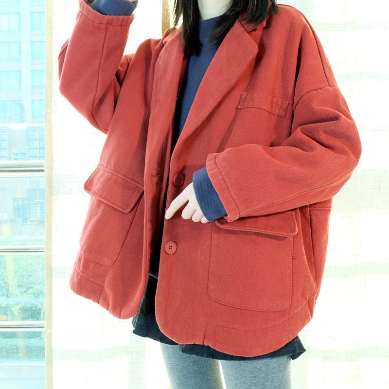 Unisex Cotton Windbreaker Jacket: Retro Button Front Coat