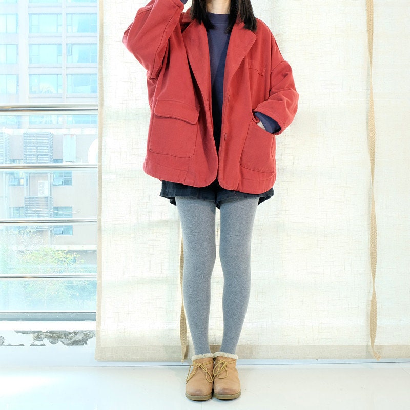Unisex Cotton Windbreaker Jacket: Retro Button Front Coat