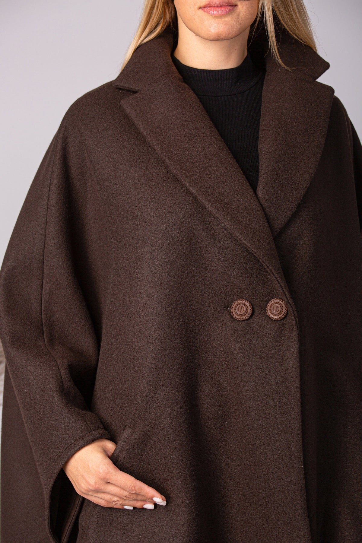 Ladies Loose Cape Coat, Poncho Cloak Overcoat, Long Renaissance Wool Mix Cape, Elegant Swing Coat in Black, Brown, Gray, Off White or Red