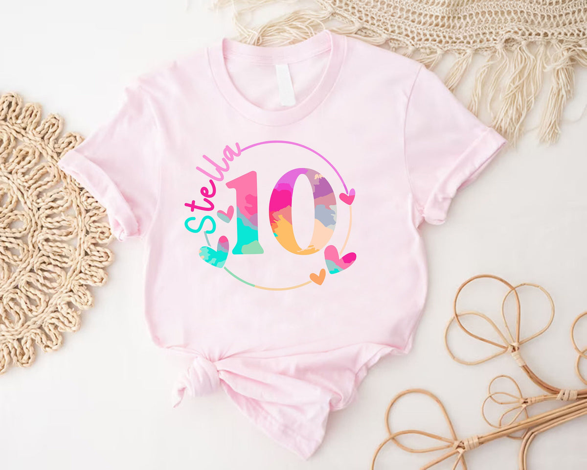 Custom Birthday Girl Shirt,10 Years Old Birthday Girl Tshirt,Personalized Birthday Girl Gift,Birthday Girl Tee,Kids Birthday Party Shirts