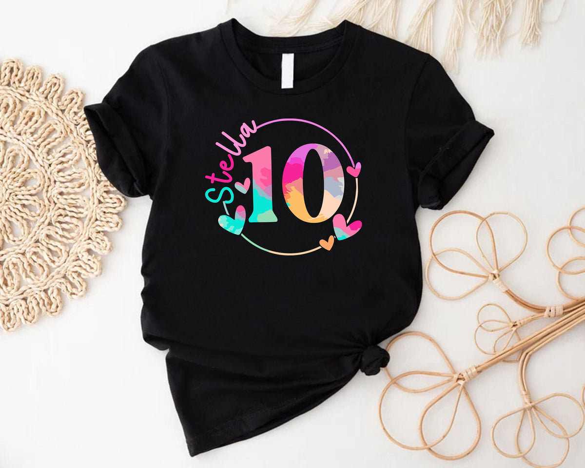 Custom Birthday Girl Shirt,10 Years Old Birthday Girl Tshirt,Personalized Birthday Girl Gift,Birthday Girl Tee,Kids Birthday Party Shirts