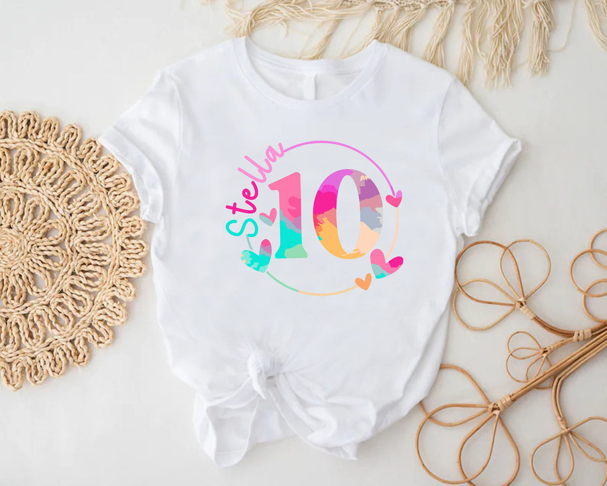 Custom Birthday Girl Shirt,10 Years Old Birthday Girl Tshirt,Personalized Birthday Girl Gift,Birthday Girl Tee,Kids Birthday Party Shirts