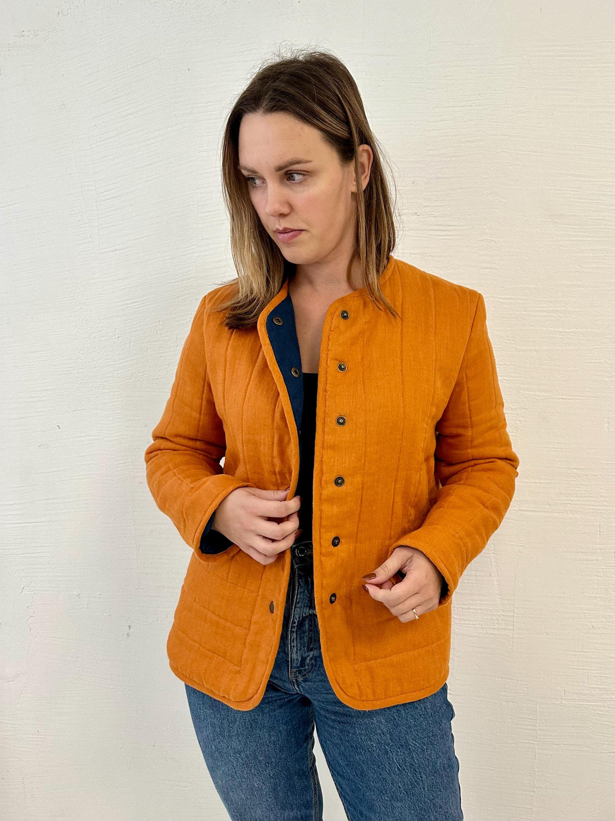 Quilted linen jacket, padded linen coat, Women Linen Blazer, Linen Jacket Short, Womens Jacket, Linen Jacket Natural, Linen Jacket