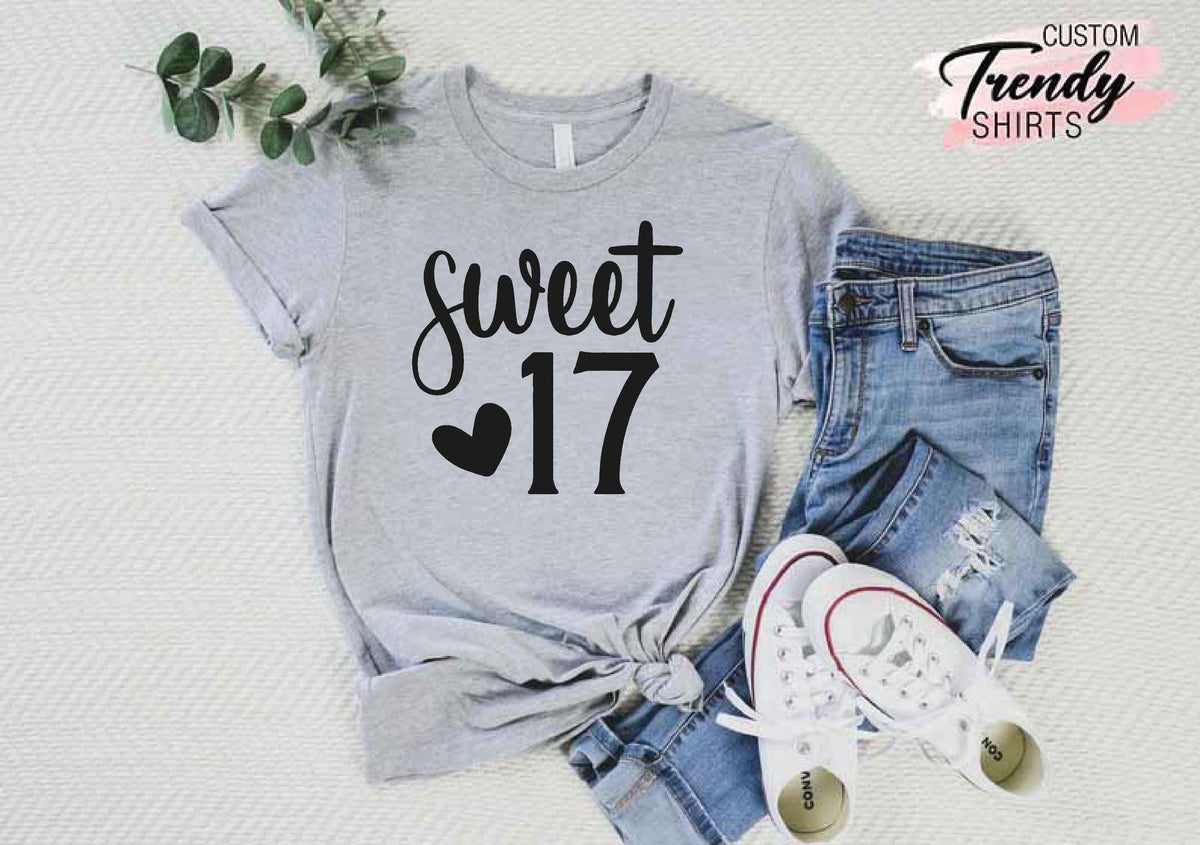 17th Birthday Gifts for Girls, Girls Birthday Shirt, 17th Birthday Shirt, Birthday Shirt for Girls, Birthday Girl Shirt, 17th Birthday Gift