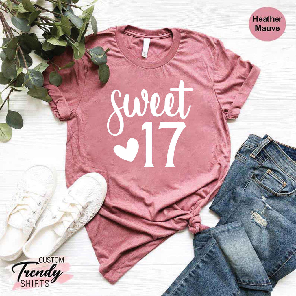 17th Birthday Gifts for Girls, Girls Birthday Shirt, 17th Birthday Shirt, Birthday Shirt for Girls, Birthday Girl Shirt, 17th Birthday Gift