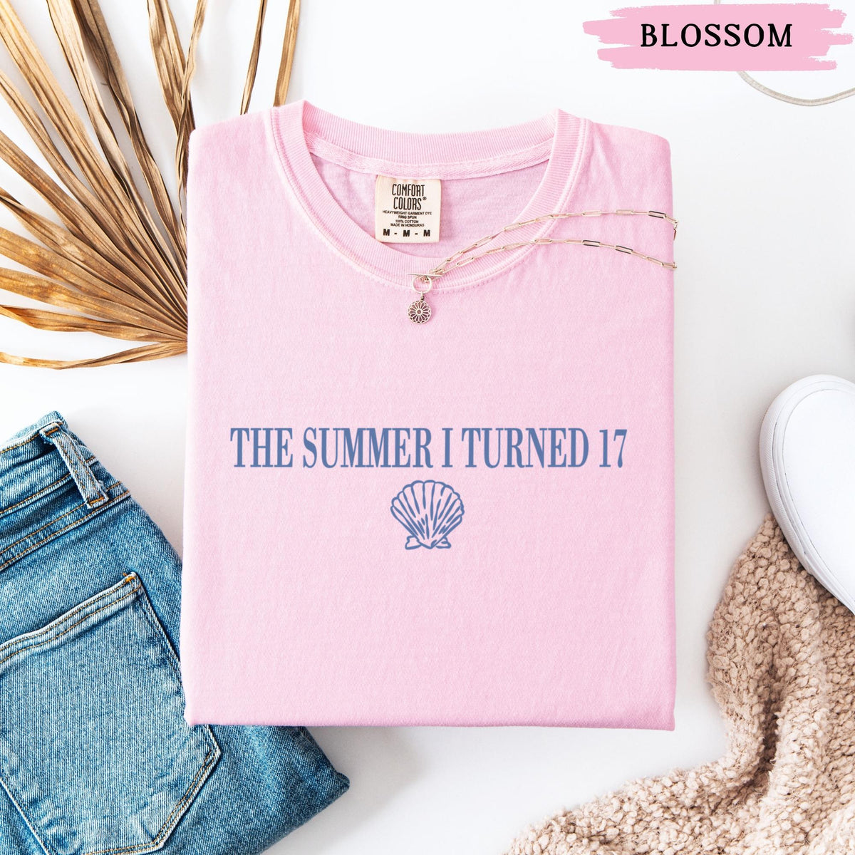 17th Birthday Shirt, Comfort Colors Summer I Turned 17 Bday Party Tee, Custom Seventeenth Birthday Gift, Coastal Beach Teen Summer Birthday