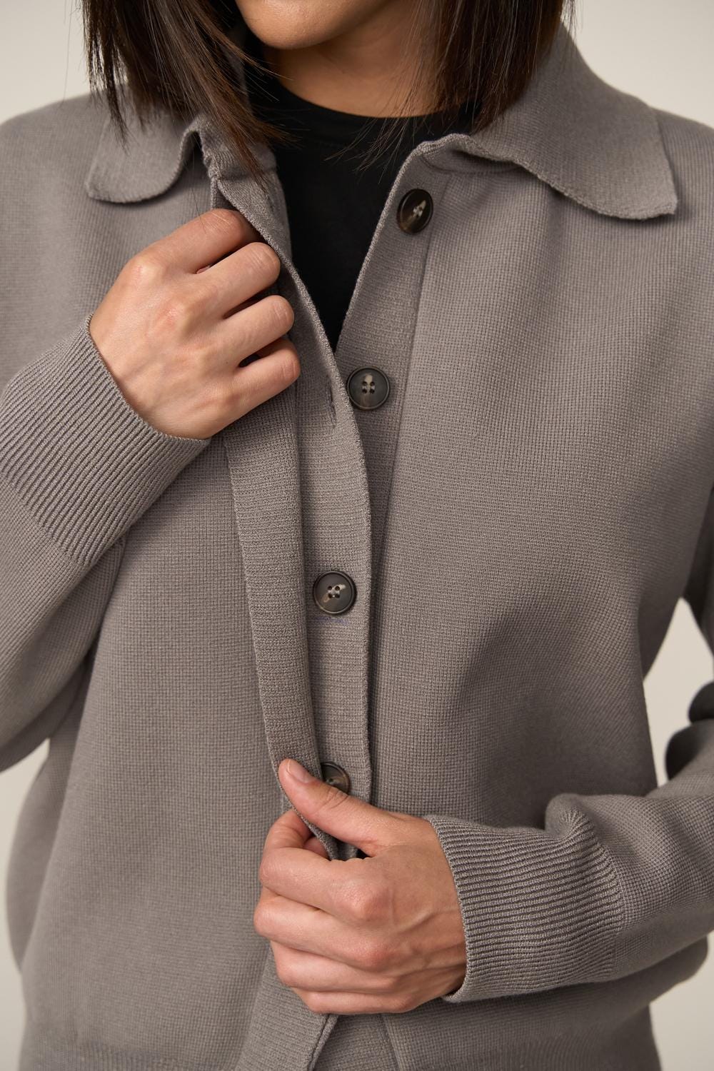 Womens casual knitwear silk jacket bomber Buttons fall fashion cardigan