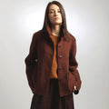 ALESSANDRA Boiled Wool Blazer Jacket, Loose Cropped Wool Coat for Women, Handmade OEKO TEX Certified Coat, Sustainable Fall Winter Outerwear