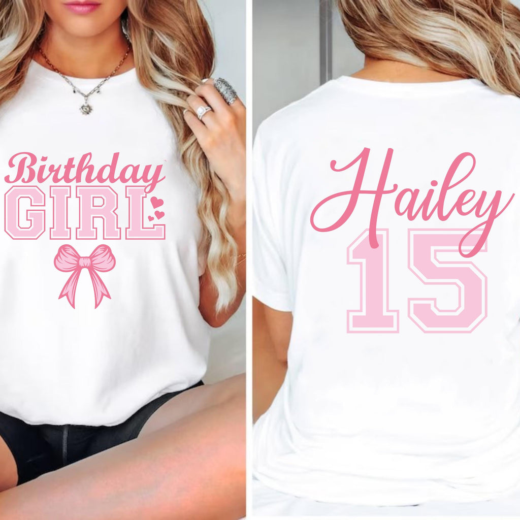 Personalized Birthday Girl Shirt, Custom Name and Age Tee, Birthday Outfit for Her, Comfort Colors Birthday Shirt