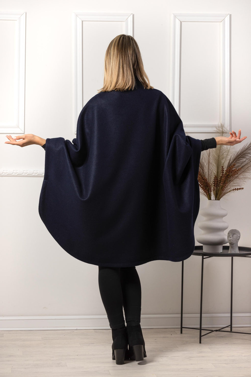 Ladies Loose Cape Coat, Poncho Cloak Overcoat, Long Renaissance Wool Mix Cape, Elegant Swing Coat in Black, Brown, Gray, Off White or Red