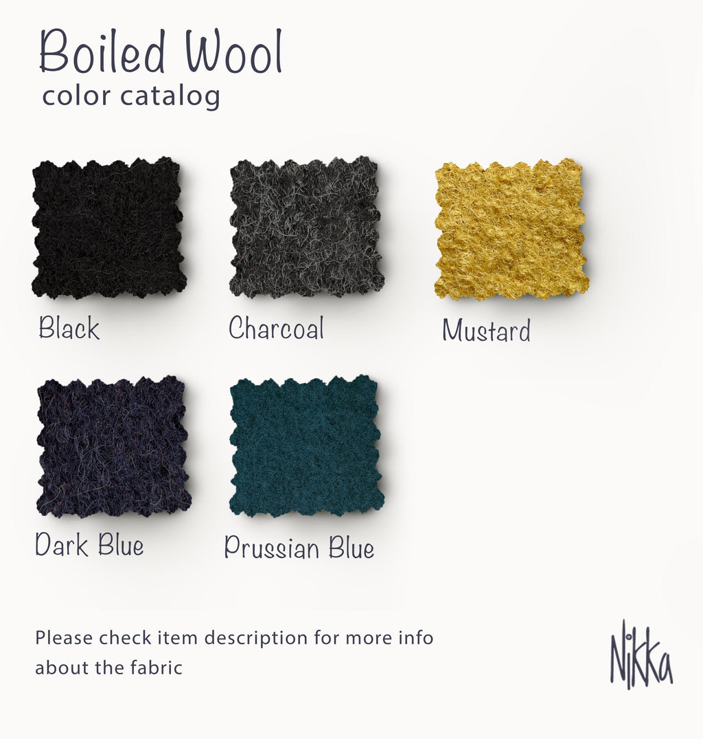 Boiled Wool Cardigan, Mustard Hooded Wrap Jacket with Big Pockets