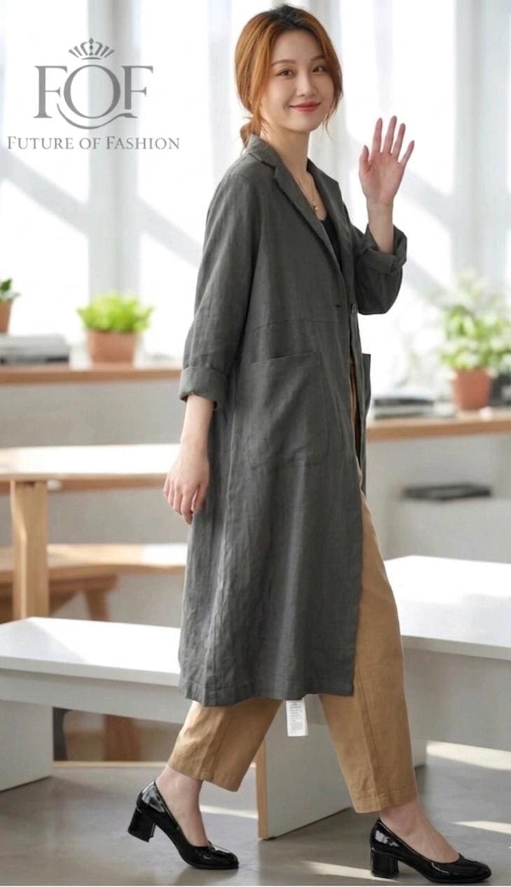Women's 100% Linen Coat Burgundy ,Linen Cardigan Linen Kimono Long Sleeves Jacket Washed Linen Top Oversized Coat, Long Linen Duster Washed