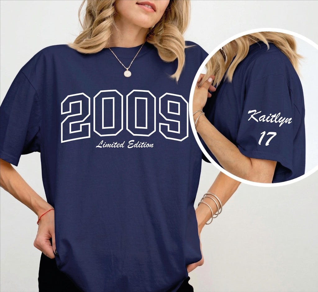 Custom 17th Birthday Gift Girl Shirt, Custom Age & Year Shirt