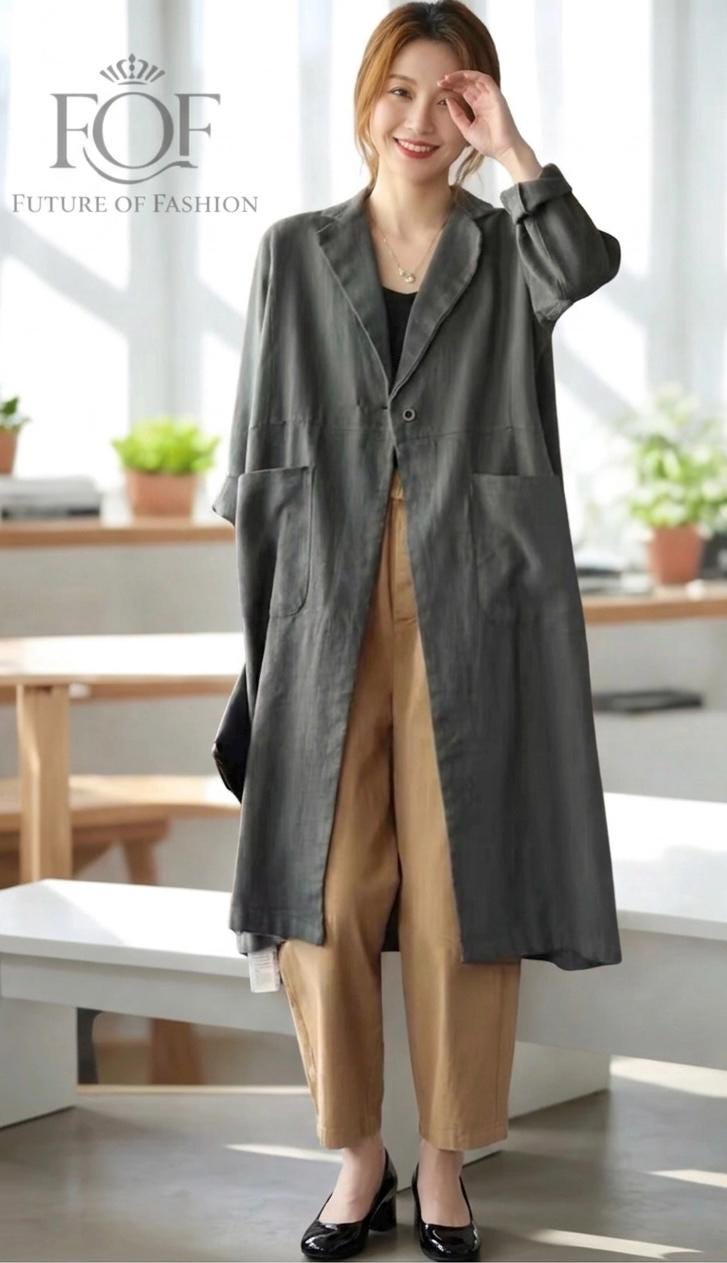 Women's 100% Linen Coat Burgundy ,Linen Cardigan Linen Kimono Long Sleeves Jacket Washed Linen Top Oversized Coat, Long Linen Duster Washed