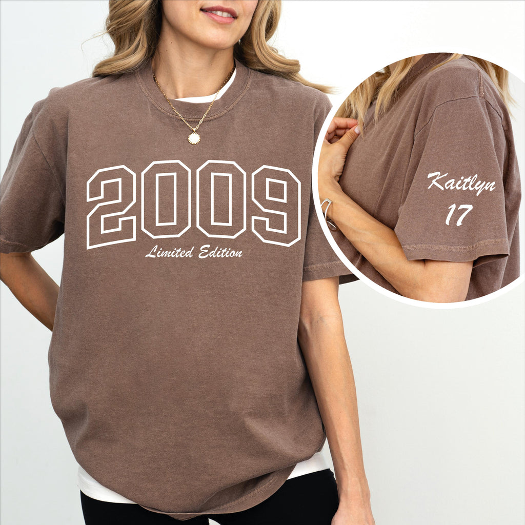 Custom 17th Birthday Gift Girl Shirt, Custom Age & Year Shirt