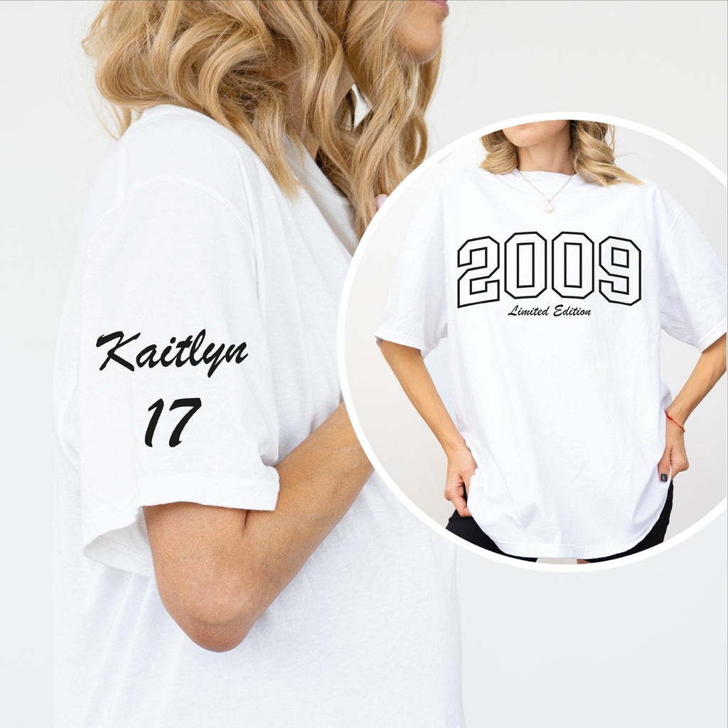 Custom 17th Birthday Gift Girl Shirt, Custom Age & Year Shirt