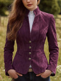 Genuine Suede Leather Blazer Jacket – Slim Fit Vintage Style Lambskin Coat
