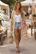 Women's Viscose Boho Festival Paisly Printed Shawl Kimono