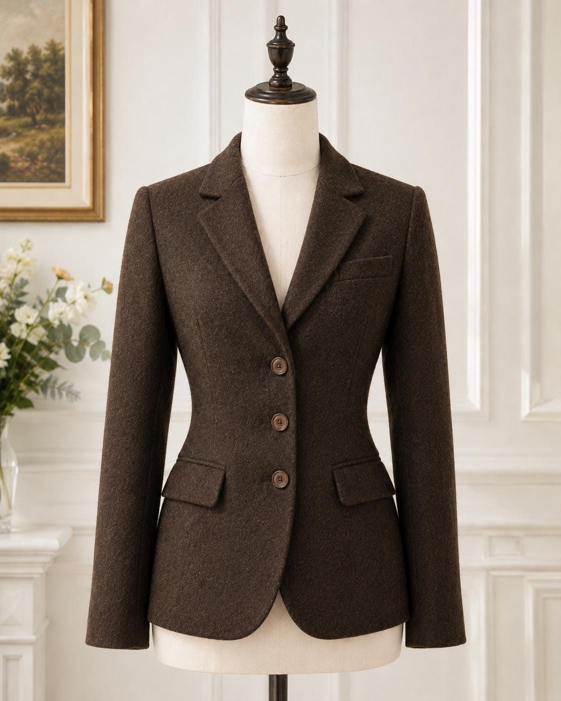 Women's Wool Blazer | Tailored Office Jacket | Vintage Inspired Smart Casual Coat | Business Suit Blazer | Classic Fall Winter Outerwear