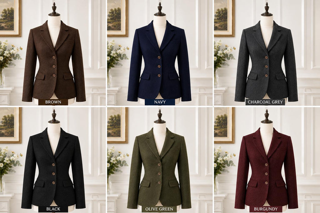 Women's Wool Blazer | Tailored Office Jacket | Vintage Inspired Smart Casual Coat | Business Suit Blazer | Classic Fall Winter Outerwear