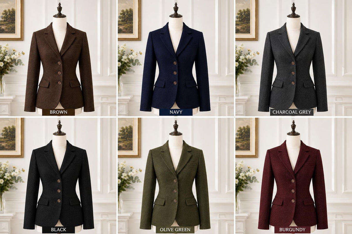 Women's Wool Blazer | Tailored Office Jacket | Vintage Inspired Smart Casual Coat | Business Suit Blazer | Classic Fall Winter Outerwear