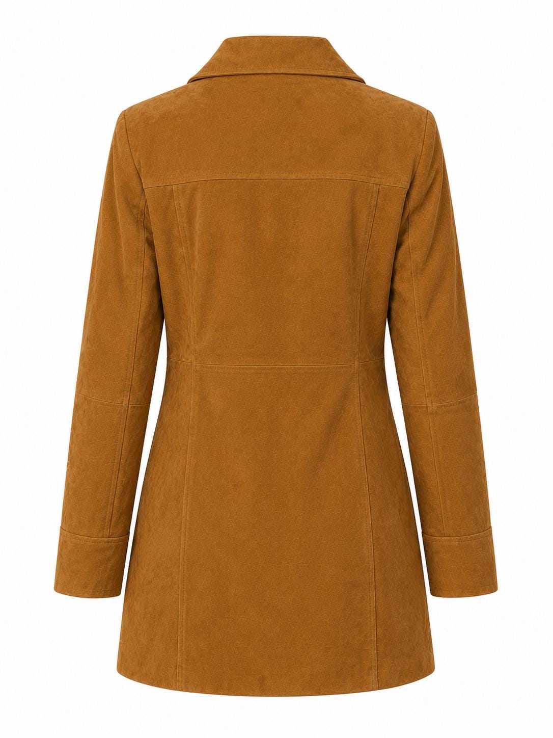 Women's Tan Suede Coat, Brown Suede Jacket, Long Leather Car Coat, Vintage Suede Outerwear, Button Front Jacket, Fall Winter Coat