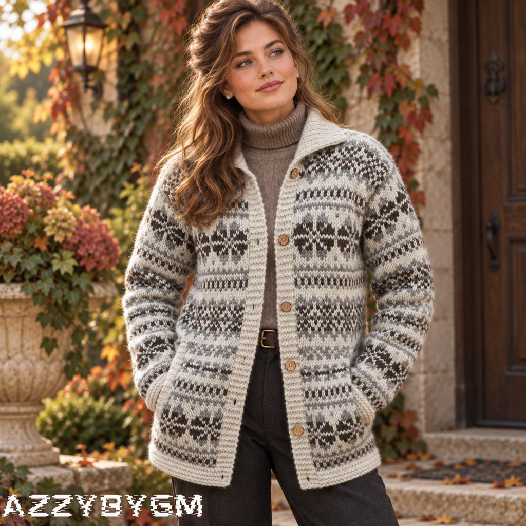 3D Floral Knit Cardigan, Loose Fit, Autumn Winter Layering