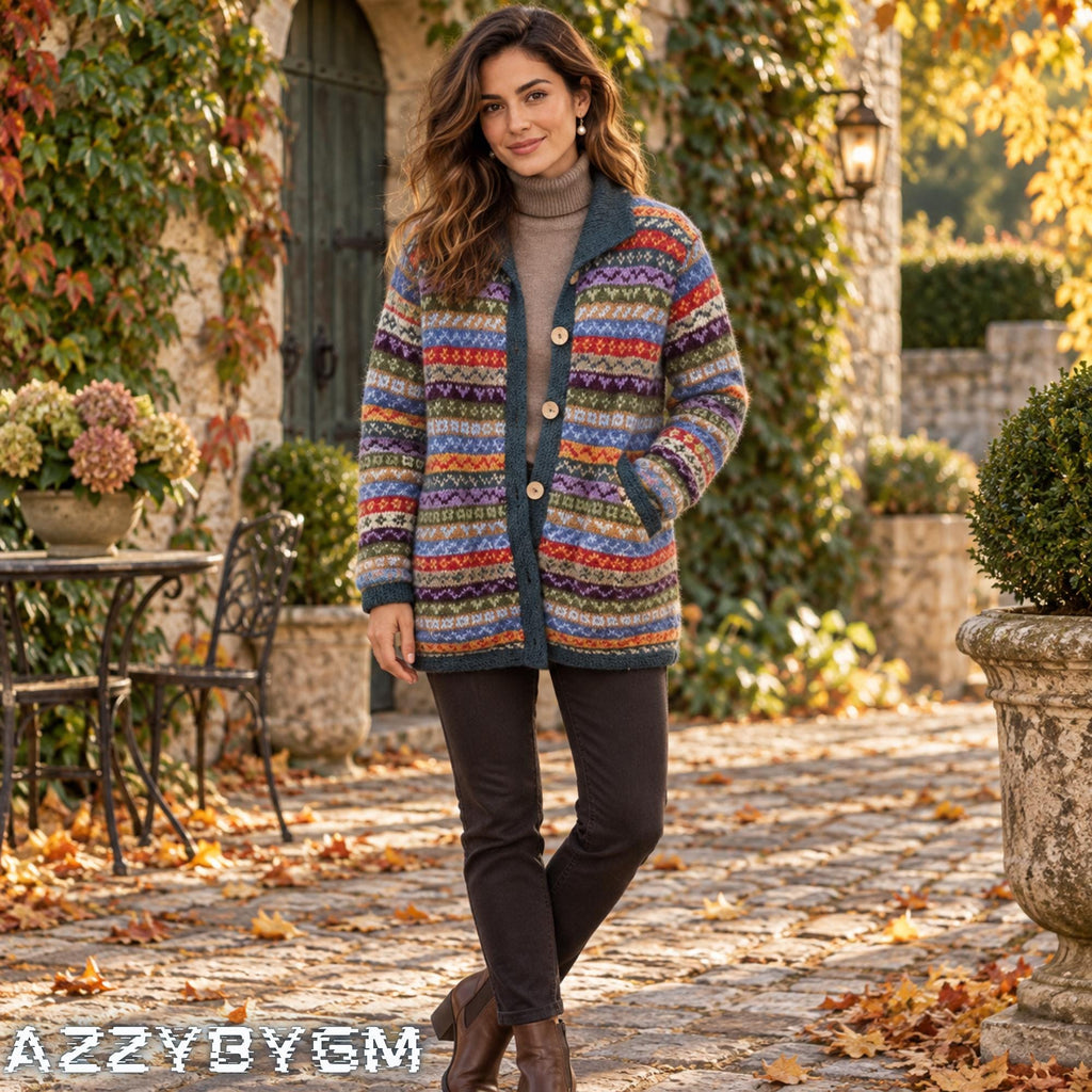 3D Floral Knit Cardigan, Loose Fit, Autumn Winter Layering