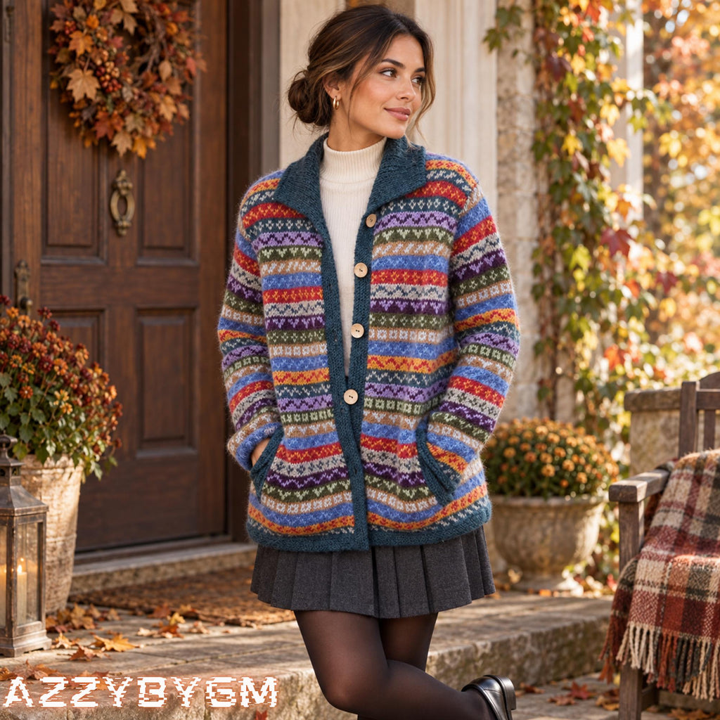 3D Floral Knit Cardigan, Loose Fit, Autumn Winter Layering